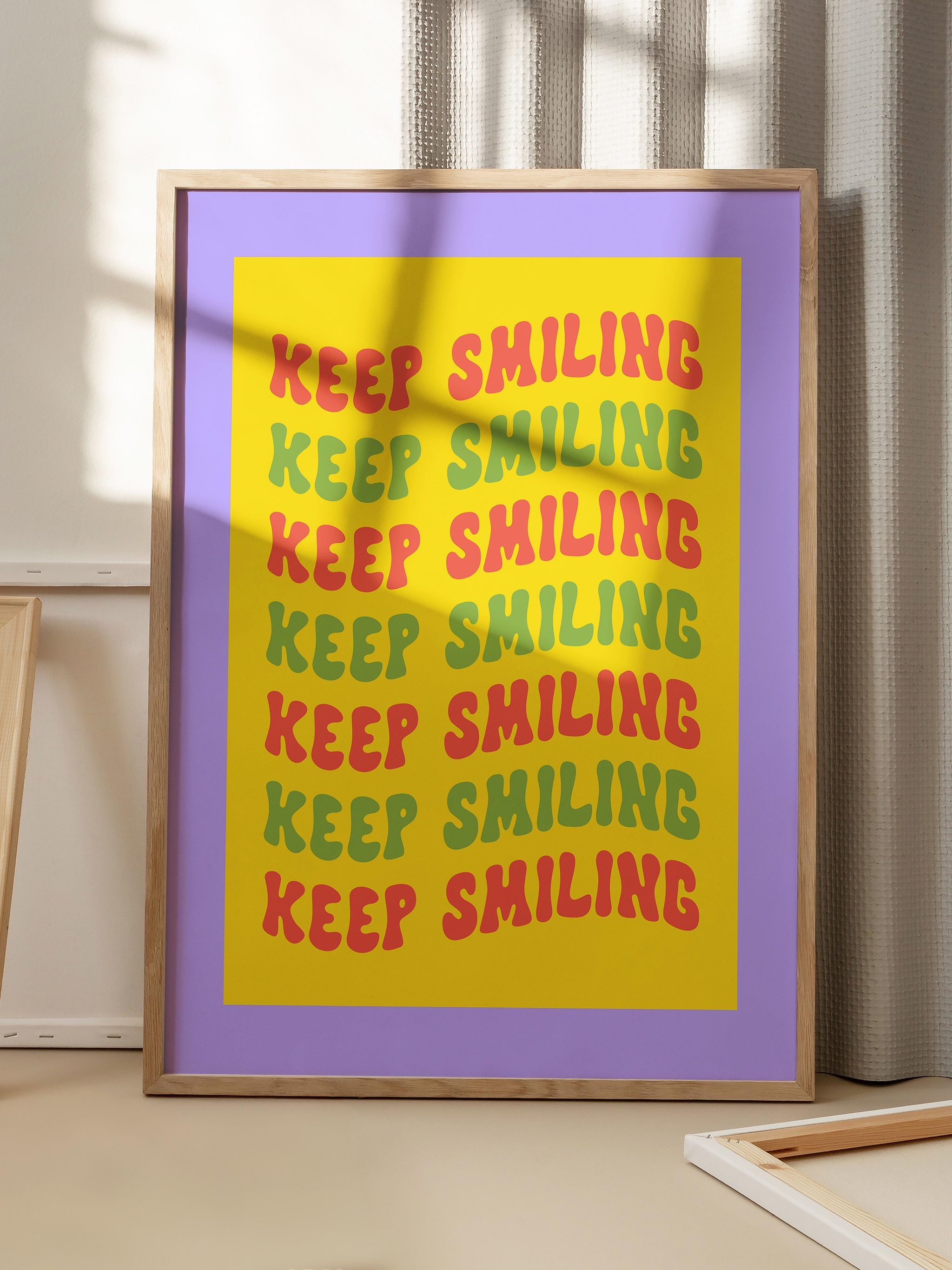 Vibrant Keep Smiling poster for home decor