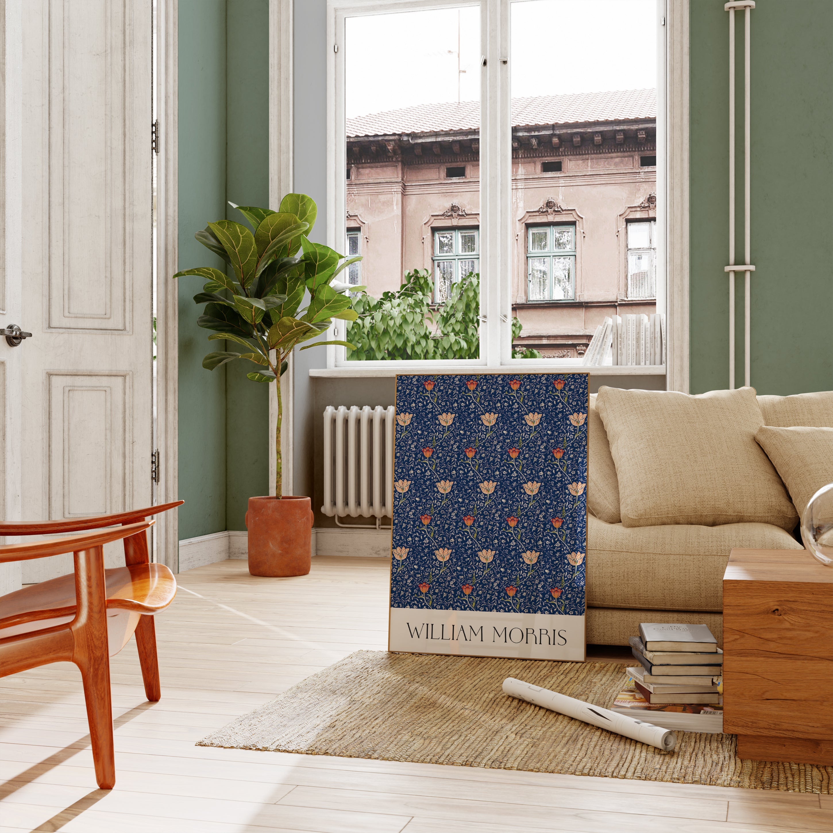 Pink and Red Tulip Flower Pattern The Poster Square