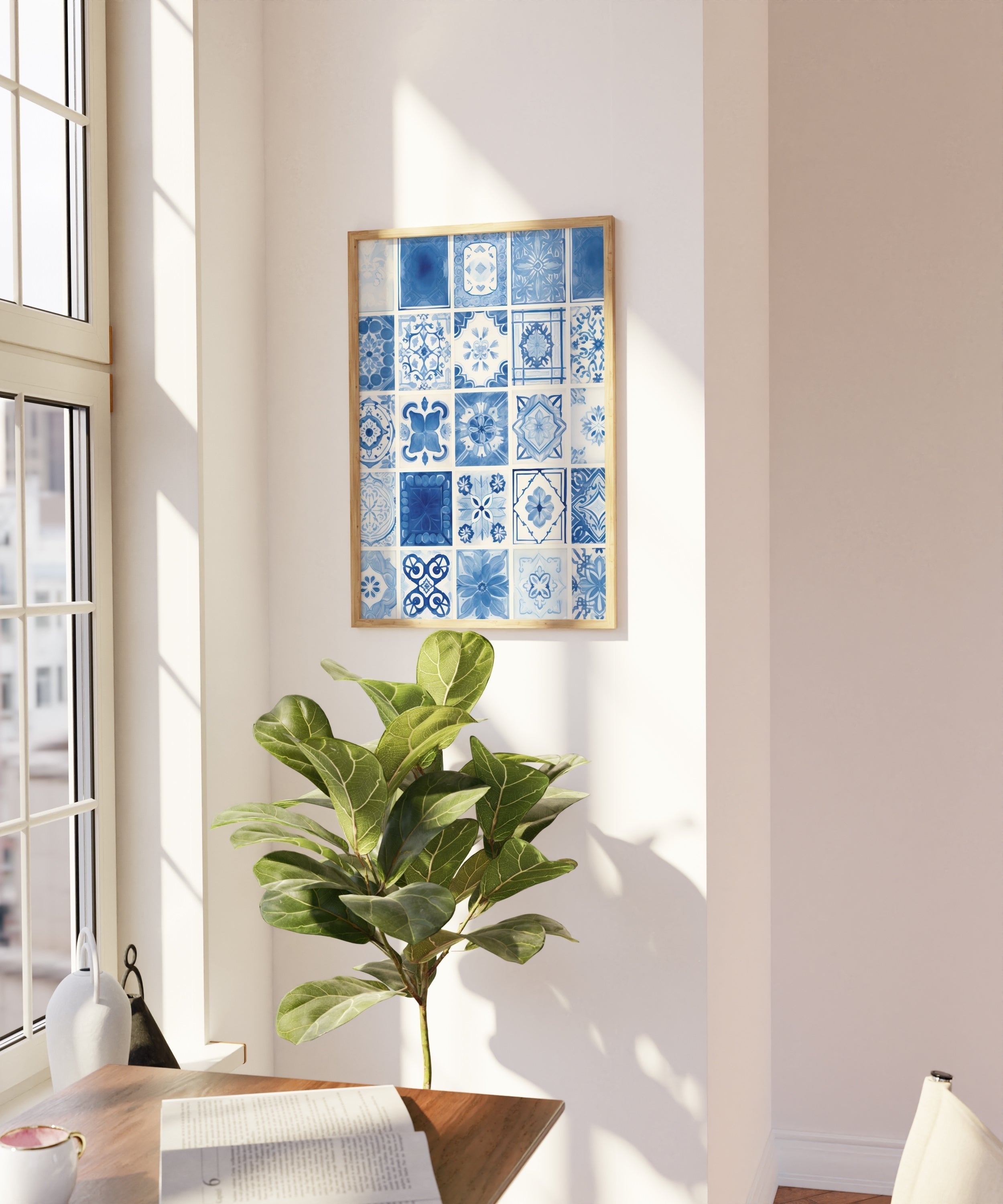 Blue Tiles-psoter-wall_art-decor-The Poster Square